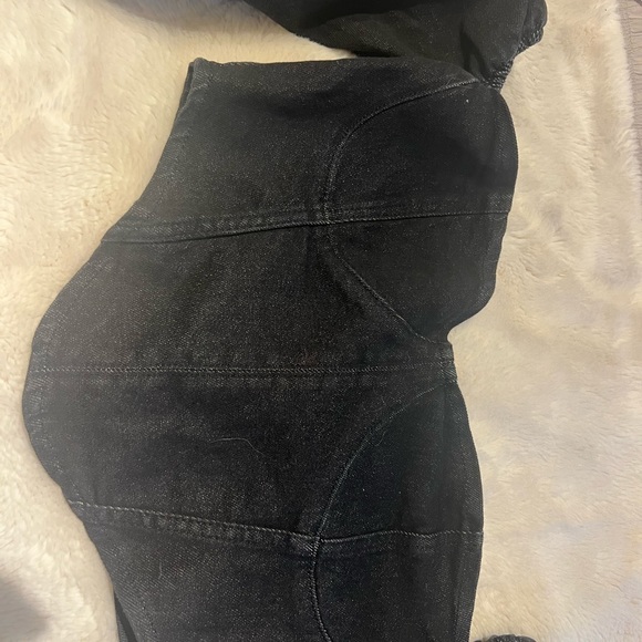 NWT black denim corset with off shoulder snap sleeves Nasty Gal - Picture 2 of 6